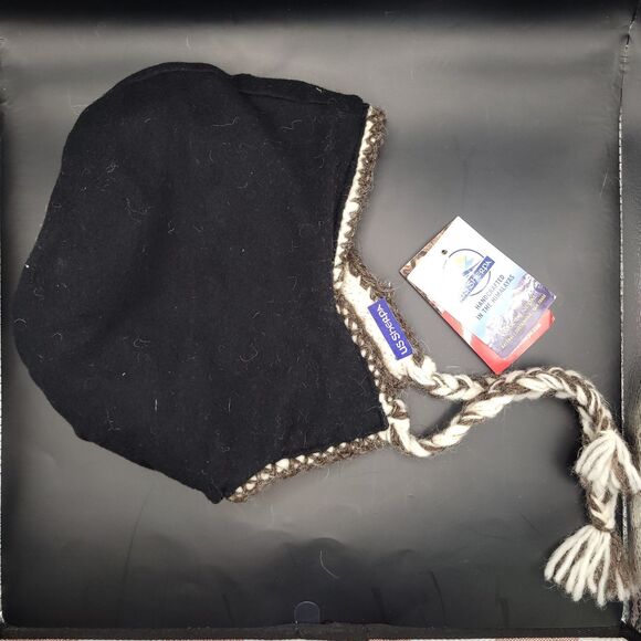 NWT US Sherpa Fleece Lined Earflap Hat Handcrafted In Nepal Tassels Winter Cap - Picture 9 of 9